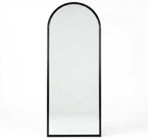 56″x15″ Arched Full Body Mirror, Gold Aluminum Frame Modern Full Length Mirror for Bedroom, Living Room, Dressing Room, and Entryway (Black)