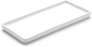 Gurygo 8″ Bathroom Trays – Ceramic Vanity Tray for Bathroom – Small Ceramic Tray – Kitchen Soap Trays – Porcelain Dispenser Organizer for Kitchen Bathtub Counter (White)