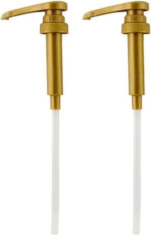 Syrup Pump Compatible with Torani, DaVinci and Skinny (Set of 2) – fits bottles (25.4 oz-750ml) (Gold)