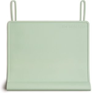 Table Tyke Silicone Placemat for Toddlers with Teething Table Edge Bumper – Non-Slip Baby Placemat for Restaurant & Home Dining – BPA Free Kids Food Mat – Travel Ready Toddler Eating Mat – Sage Green