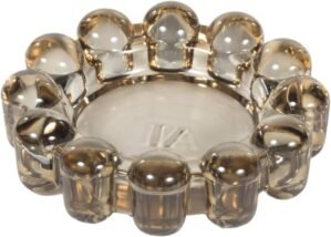 Alice Lane Original Bubble Candle Dish – Chic Smoky Glass Candle Dish for Home Decor – Decorative Modern Candle Holder for Small Candles & Diffusers