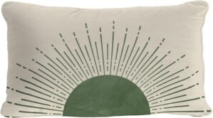 OGILRE Boho Green Sun Throw Pillows 12×20 Inch,Bedroom Decor Throw Pillow Cover for Dorm Bed Soft Home Couch,Green Decorative Lumbar Pillows for Bed Chairs