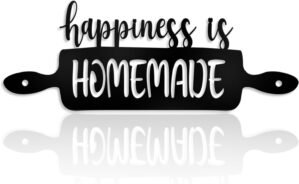 COLOR VALLEY ART Farmhouse Metal Kitchen Wall Decor Sign – “Happiness Is Homemade” Style, Rustic Kitchen Wall Accent, Decorative Metal Wall Art