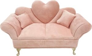 Dollhouse Furniture, Cute Doll Couch Jewelry Box, Soft Velvet Jewelry Box, 1/6 Scale Miniature Dollhouse Accessories for Girls and Women Gift Furniture