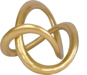 Modern Geometric Round Sculpture Gold Knot Statue Decor Tabletop Sculpture and Figurines Round Decorative Ornaments Knick Knacks Home Decor for Shelves Coffee Table Bookshelf Decoration Gifts