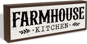 Farmhouse Kitchen Sign, Decorative Wooden Wall Plaque, Farm Decor, Country Style Home Decor, Funny Kitchen Signs, Modern Wall Decors Art, Housewarming Gift 9.5×3.1×1 inches