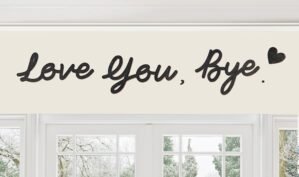 Dripykiaa 31.5” Love You Bye Wooden Home Decor Boho Wall Decor Express Love and Warm for Your Family Lovers Wall Art Gifts Hallway Entryway Decorations for Front Door – Black