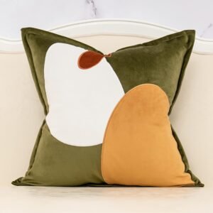 Yangest Green Velvet Throw Pillow Cover with Cloth Texture Patchwork Cushion Case Modern 20×20 Inch Pillowcase for Sofa Couch Bedroom Living Room