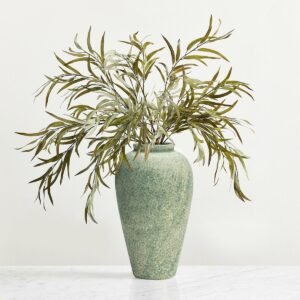 Ceramic Flower Vase Home Decor – 9.2 inch Large Farmhouse Table Vases, Rustic Decorative Vases for Kitchen Living Room Coffee Dining Shelf Mantel Decoration