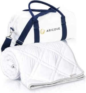 Aricove Cooling Weighted Blanket, 10 lbs, Twin Size for Adults, Luxury Heavy Blanket, Silky Soft Bamboo Viscose, 48×72 inches, Machine Washable, White