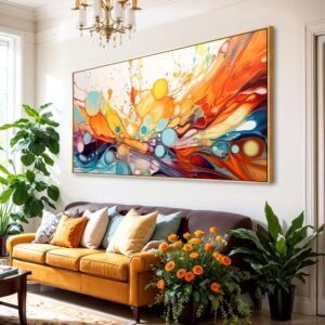 Framed Wall Art Modern Artwork Fantasy Abstract Canvas Painting Colorful Wall Decor for Living Room Bedroom Dining Room Home Office Decor 20″x40″ with Framed