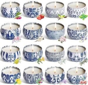 YOROXRG Scented Candles Gifts Set 16 Pack Soy Wax Travel Tin Jar Candles for Home 2.5 OZ for Mom for Christmas, Birthday, Thanksgiving, Mother’s Day