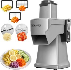 Commercial Vegetable Chopper 4 in 1 Vegetable Slicer Food Processor for Slicing Shredding Dicing and Slitting, with Cut-Resistant Gloves, for Commercial and Home Use 200W 110V