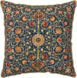 William Morris Vintage Floral Velvet Throw Pillow Covers 18×18 Inch Boho Botanical Art Home Decor Pillowcase Soft Farmhouse Rustic Square Cushion Cover for Bed Sofa Living Room Indoor and Outdoor