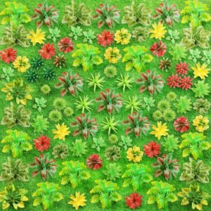 QUOZUO 100pcs Mini Model Trees Miniature Plants Model Rainforest Railroad Miniature Basing Material Artificial mini Plants for DIY Crafts, Garden Scenery Railway Sand Architecture Building Model