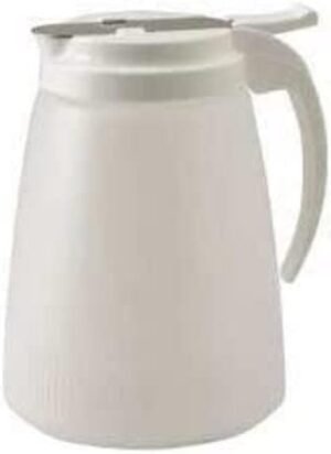 Winco PSUD-32, 32-Ounce Plastic Syrup Dispenser with Plastic Lid and Stainless Steel Slide Cover