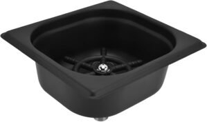 Glass Rinser, Square Stainless Steel Automatic Cup Washer Cleaner Quick Rinser Kitchen Sink Accessories for Bar Pub Restaurant Coffee Shop Hotel Black