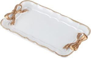 IBWell Resin Aesthetic Room Décor White Jewelry Tray Cute Home Decor Aesthetic Trays for Decor Girly Room Décor