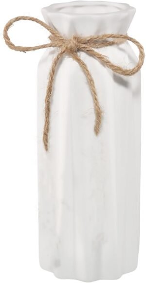 White Ceramic Vase-Flower Vase Dried Flower Vase for Modern Home Decor, Fit for Foyer Living Room Fireplace Bedroom Kitchen,Decent Gift, 8.27″ H