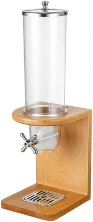 Cereal Dispenser Countertop Counter Top Rotating Cereal Grain Food Dispenser Dry Food Grain Nut Candy Snack Rice Triple (beech,4L)