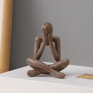 Abstract Figure Decor Sculptures – Creative Art Ornaments for Home Entryway, Living Room & Bedroom Tabletop Decoration (brown4)