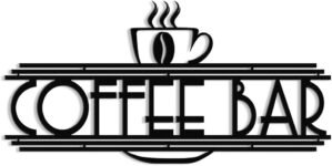 XORT Coffee Sign Metal Wall Decor, Coffee Bar Metal Wall Art, Black Metal Coffee and Tea Bar Wall Hanging for Kitchen Decor Accessories, 16 x 8 Inch
