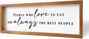 Humorous Kitchen Decor Rustic Country Sign Novelty Wooden Framed Kitchen Accessories Inspirational Quotes Farmhouse Hanging Wall Decoration for Home, Dining Room, Office, or Hallway
