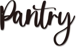 Pantry Word Sign Metal Wall Decor – 12″X7.4″ Pantry Decor for Home Kitchen Restaurant Coffee Shop Store Farmhouse Wall Decor