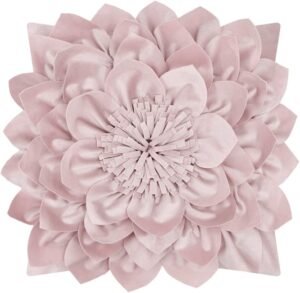 OiseauVoler 3D Flower Handmade Throw Pillow Covers Decorative Cushion Covers Soft Velvet Pillowcases Bed Living Room Home Decor 18×18 Inch Rose Gold