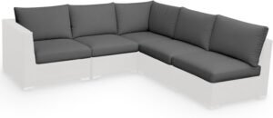 (Only Cushions) 11-Piece Patio Cushion Set for 6 Piece Outdoor Sectional Rattan Wicker Conversation Sets Loveseat Chair L-Shape Couch(11, Dark Gray, 24 * 24 * 6in)