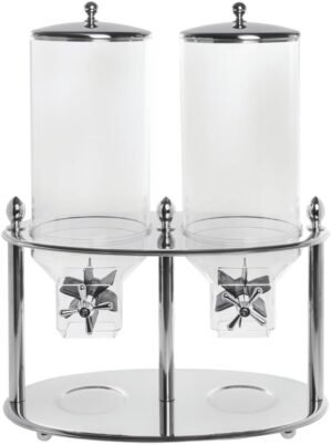 HUBERT Cereal Dispenser Double Container Stainless Steel – 17 7/10 L x 11″ W x 26 1/5 H