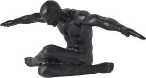 Braxio Modern Abstract Seated Man Statue – 25 inch Resin Sculpture for Home Decor, Artistic Figurine for Living Room or Office Display, Inspirational Decorative Accent, Unique Gift Idea