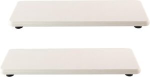 NiuYichee 2 Pcs Water Absorbing Stone Trays, Kitchen/Bathroom Sink Soap Dish, Diatomite Tray Used for Hand Soap & Cosmetic Bottles in The Modern Home, 3.15″ W x 8.7″ L, White