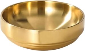 7.4″ Gold Decorative Antique Bowl,Key Bowl for Entryway Table,Stainless Steel Fruit Bowl for Kitchen Counter,Modern Stylish Metal Centerpiece Bowl for Home,Dining Table,Shoe rack Decor (Gold)