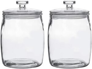 Ritayedet Half Gallon Glass Jars with Lid, Wide Mouth Cookie Jars Set of 2, Apothecary Jar for Candy, Glass Canisters for Kitchen Storage and Laundry Organization