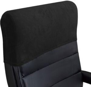 Stretch Office Chair Headrest Cover, Headrest Protector for Office Chairs, Head Rest Covers for High Back Computer Chairs, Furniture, Recliner Chair (Velvet, Black, 1 Pack)