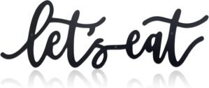 Metal Let’s Eat Sign, Rustic Cutout Eat Signs, Farmhouse Wall Sign, Kitchen Wall Decor for Kitchen Dining Room Living Room Home Cafe Bar Restaurant Decoration(Black)