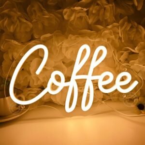 SYLHOME Coffee Led Neon Light Sign Home Bedroom Business Cafe Wall Sign Decor Club Coffee Bar Station Shop Kitchen Light Up Sign 11.8″ X 6.69″ USB