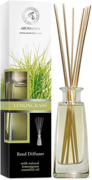 Lemongrass Oil Diffuser – Scented Reed Diffuser – Alcohol Free – Gift Set – Best for Aromatherapy – Room Air Freshener