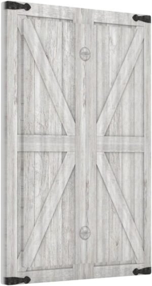 Decorative Switch Plate Covers Rustic Wooden White Barn Doors 1 Gang Light Switch Cover Plate Blank Wall Plate Cover Switchplate Electrical Faceplate for Kitchen Farmhouse Bedroom Home Decor