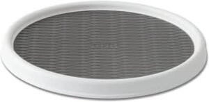 Copco Basics Non-Skid Pantry Cabinet Lazy Susan Turntable, 12-Inch, White/Gray, 1 Count (Pack of 1)