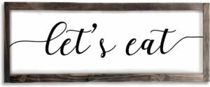 Dazingart Farmhouse Kitchen Wall Decor, Let’s Eat Sign, Rustic Wood Kitchen Signs Dinning Room Wall Decor (let’s eat)