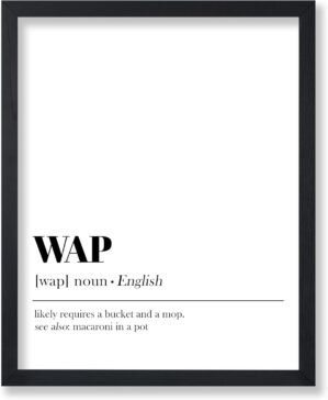 Poster Master Dictionary Art Poster – Definition of WAP Print – Typography Minimal Art – Gift for Him & Her – Funny Wall Decor for Dorm, Office, Bedroom or Living Room – 8×10 UNFRAMED Wall Art
