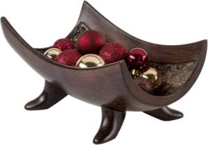 Creative Scents Schonwerk Brown Decorative Bowl for Home Decor – Dining Room Centerpiece – Coffee Table Decor for Living Room – 10″ Resin Bowl – House Decor Decorations or Key Bowl for Entryway