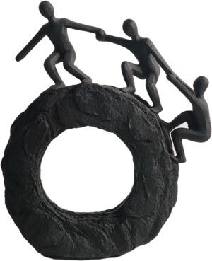 Abstract Sculptures – Living Room and Office Dynamic Climbing Wall Character Decoration, Black Statue 7x8x1.5 inches Elegant Black Home Decoration Gift Creativity