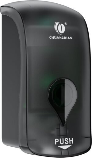 Foaming Hand Soap Dispenser, 35oz (1000ml) Manual Refillable Wall Mount Soap Dispenser, Durable ABS Plastic, for Commercial/Home/Bathroom/Kitchen, Translucent Black, CHUANGDIAN