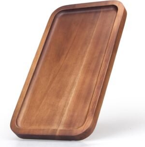 Small Wooden Platters Rectangle Mini Charcuterie Boards Acacia Wood Serving Trays Home Decor Cheese Board Cake Appetizer Plates Kitchen Charcuterie Platter for Food Dish Dessert Snack Tray