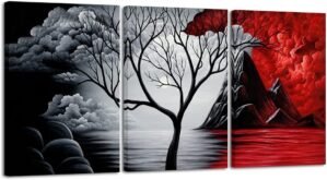 Wieco Art Canvas Wall Art Abstract Pictures for Wall Decor Canvas Prints of Abstract Paintings for Living Room Decor 3 Panels Artwork Sets for Home Decor Office Decorations