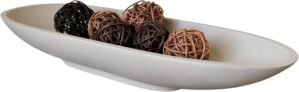 OAKOA Concrete Large Decorative Bowl for Home Decor – Long Decorative Centerpiece Bowl for Table – Coffee Table Bowl for Entryway Table – Large Dough Bowl Decor