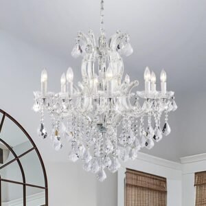 Modern Crystal Chandelier Light Fixtures – Luxury Maria Theresa Chrome Chandeliers for Dining Room, Kitchen Island, Living Room, Bedroom, 10 Lights